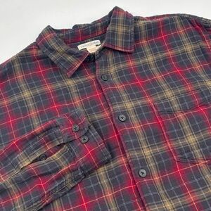 Carbon 2 Cobalt Men's L Cotton Red Plaid Long Sleeve Button Down Flannel‎
